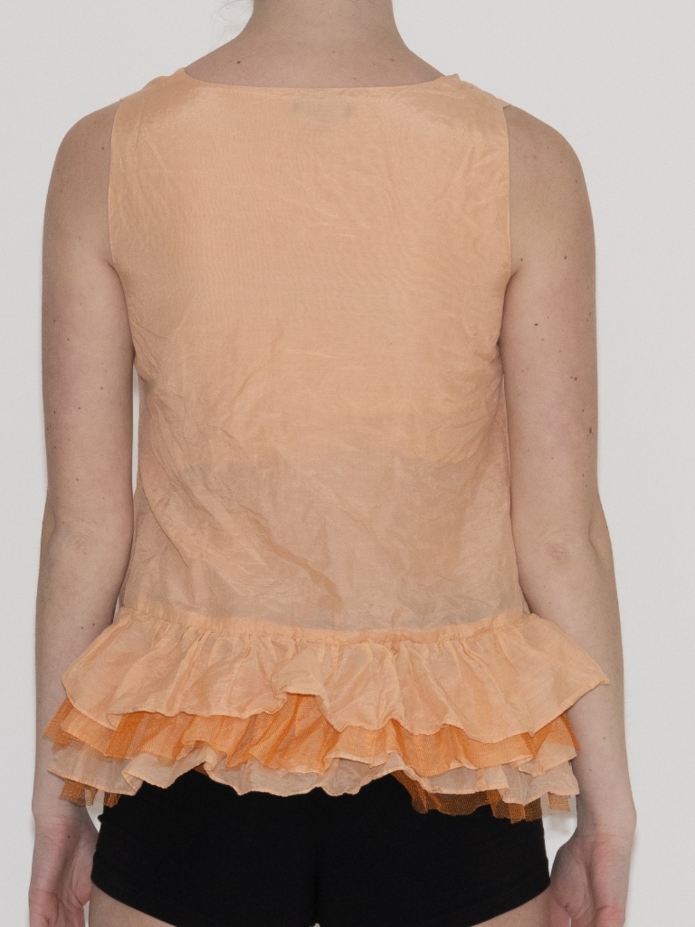 Y2k tutu tank top orange tank top tutu back size XS mila cotton